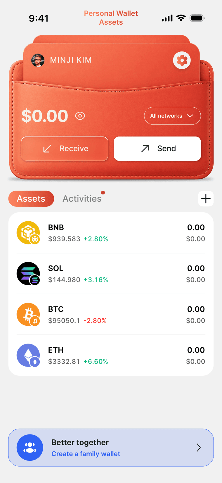 나의 가상화폐 지갑 — 프로덕션 북 UI 시안 · 멀티체인 확장 구상 포함